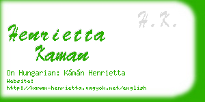 henrietta kaman business card