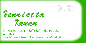 henrietta kaman business card